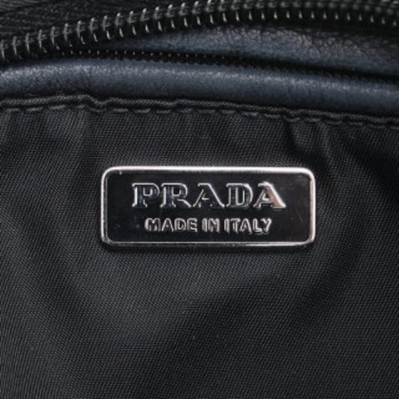 PRADA Triangle Logo Plate Evening Bear Bijou Mini Bag Handbag Black Nylon - Picture 10 of 10